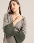 Reversible long aline dress with V neckline and embroidery on sleeves